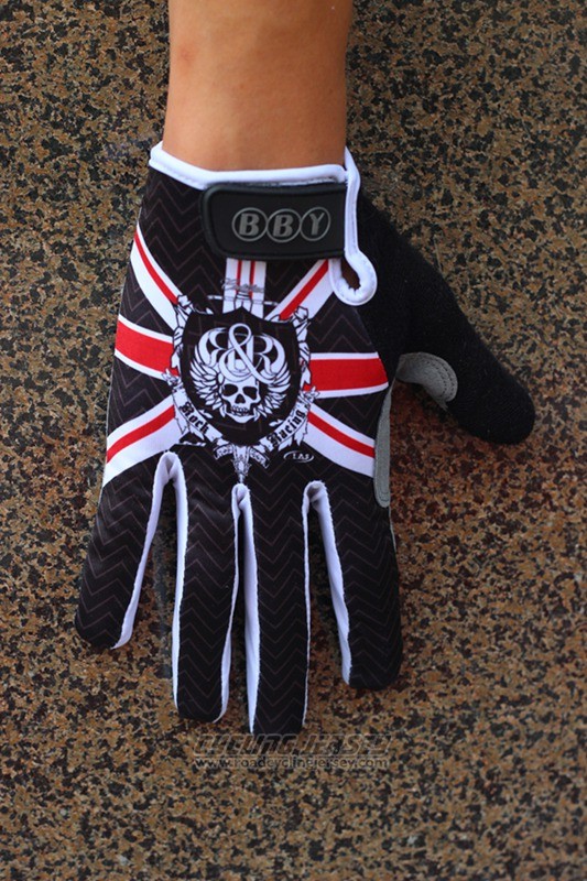 Rock Full Finger Gloves Cycling Black and Red